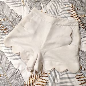 Scalloped high-waisted shorts